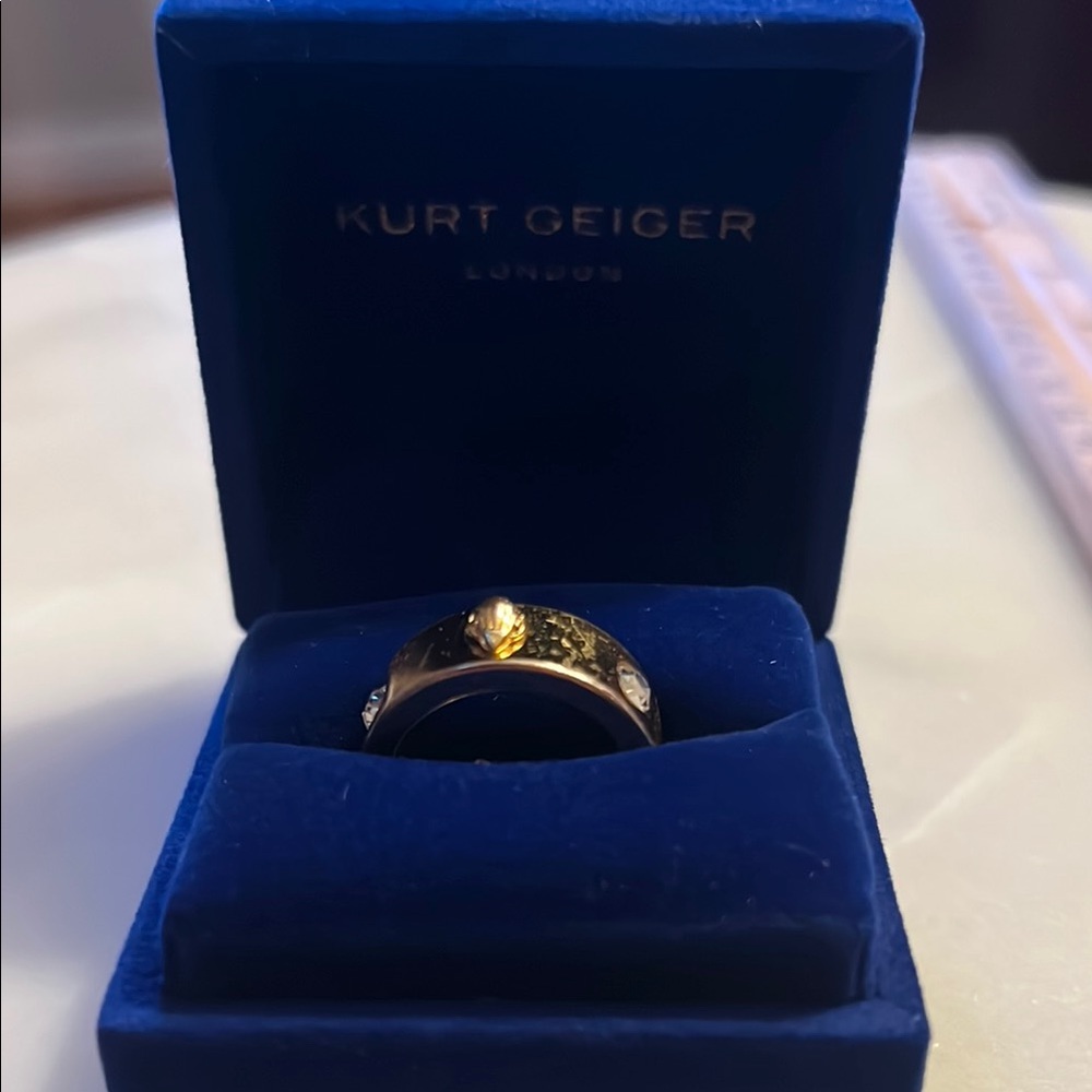 Kurt Geiger Gold Ring with Gemstones